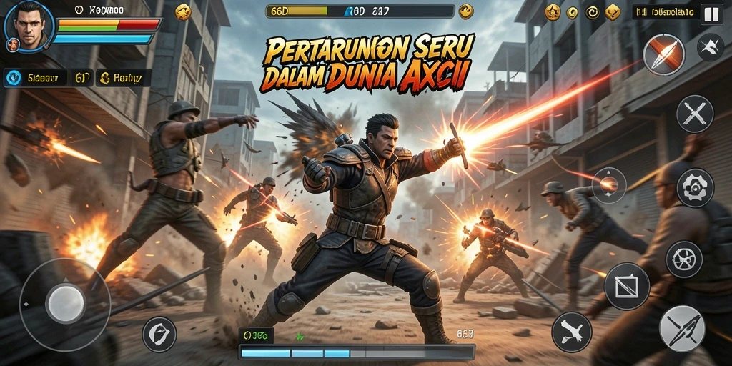 Screenshot 66D menampilkan intensitas pertarungan yang mendebarkan.