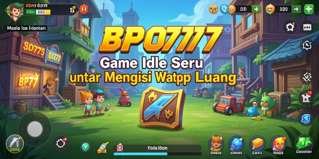 Tampilan gameplay BPO777 yang menampilkan karakter dan sumber daya.