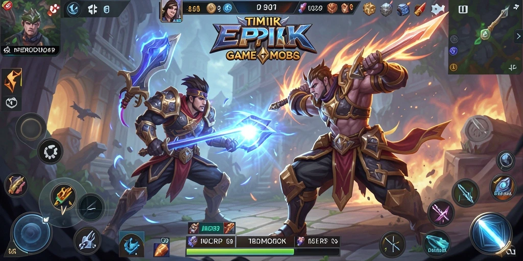 Tangkapan layar gameplay INDORP dengan pertarungan tim yang seru.