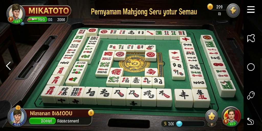Tampilan gameplay seru dari MIKATOTO dengan desain Mahjong yang menarik.