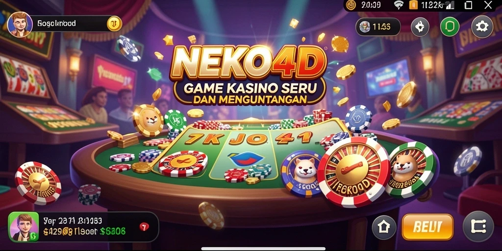 Tampilan utama gameplay NEKO4D dengan tema Kasino yang menarik.