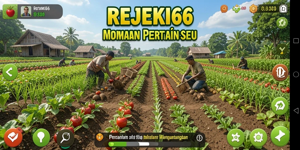 Tangkapan layar gameplay REJEKI66 menunjukkan aktivitas bertani yang menarik.