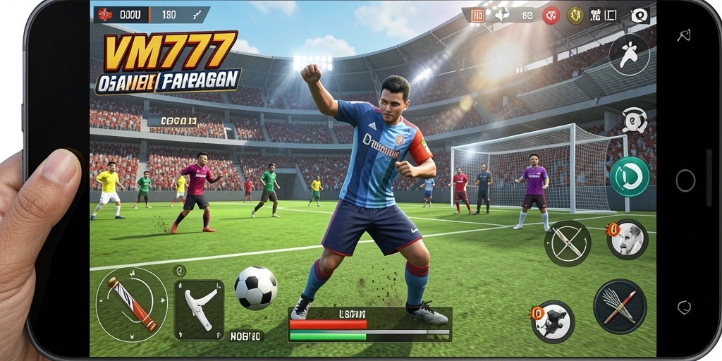 Tangkapan layar gameplay VM777 menampilkan aksi olahraga yang seru.
